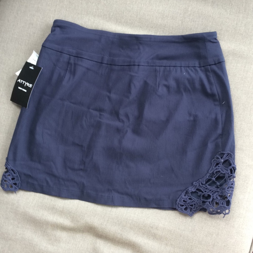 Navy Skort w crochet embellishments